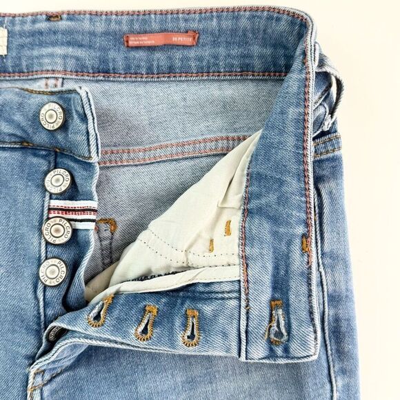 Anthropologie Pilcro High Waist Button Fly Flare The Icon Jeans in Light Wash De - Picture 6 of 10
